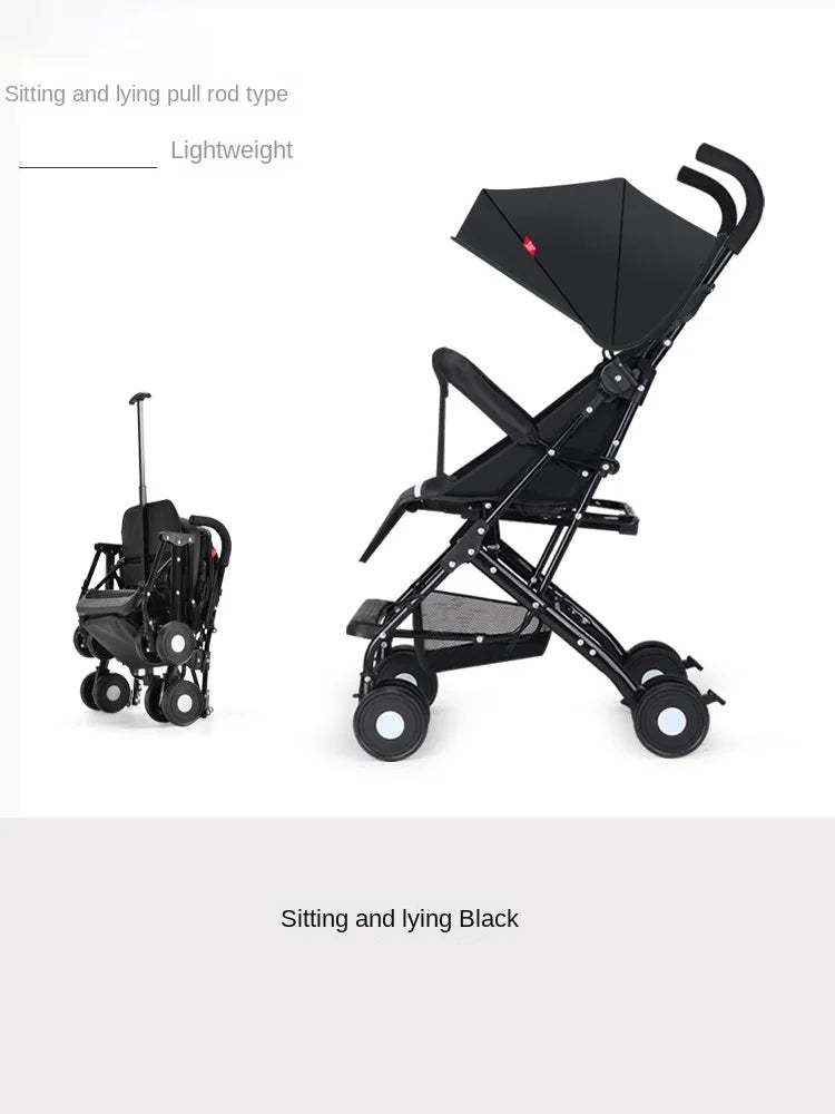 Buggy de bebé, se puede sentar o tumbar, medallón plegable ligero, paraguas, cochecito de bebé de 0 a 3 años, silla de paseo para niños