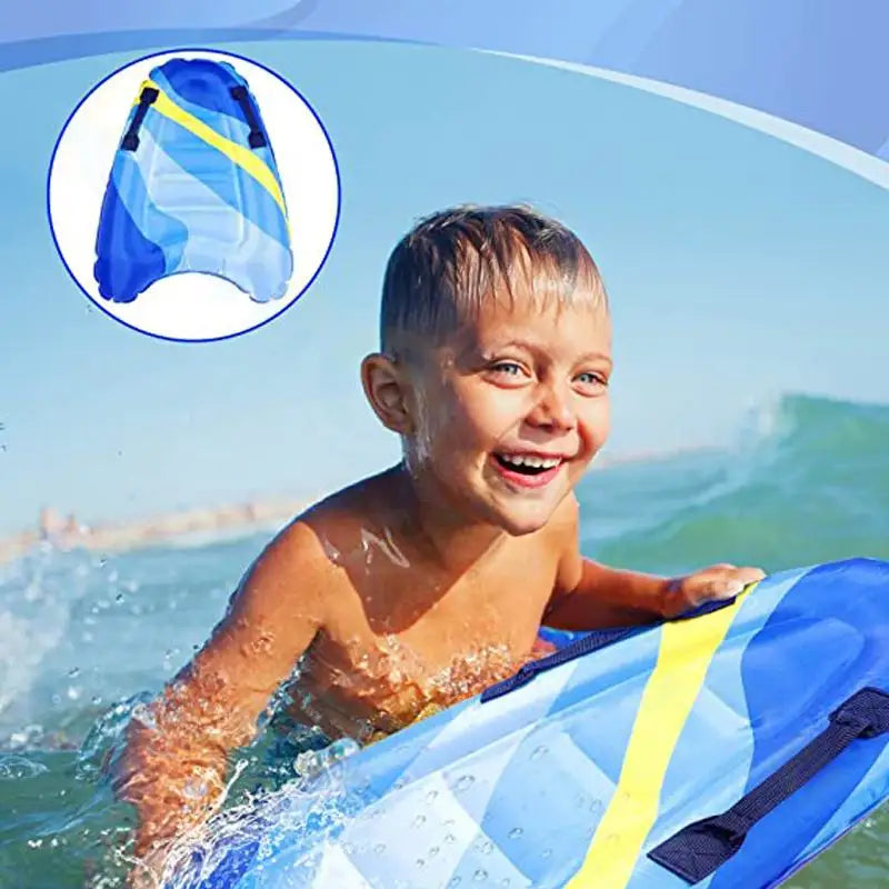 Tabla de surf hinchable para niños, Bodyboard portátil con asas, tabla de surf de playa, alfombrilla flotante para nadar