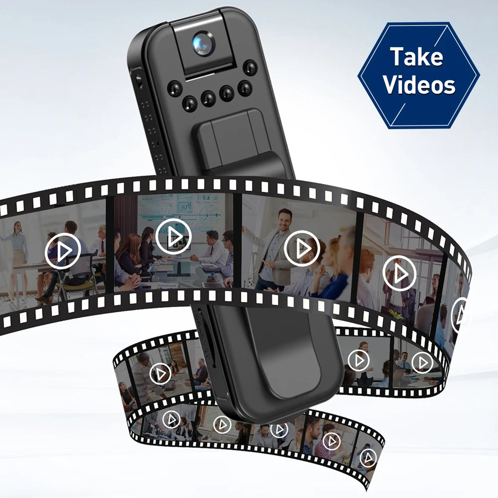 Mini 1080P HD Camcorder, Small Police Body, with Back Clip, Infrared Night Vision, Video Surveillance Camcorder