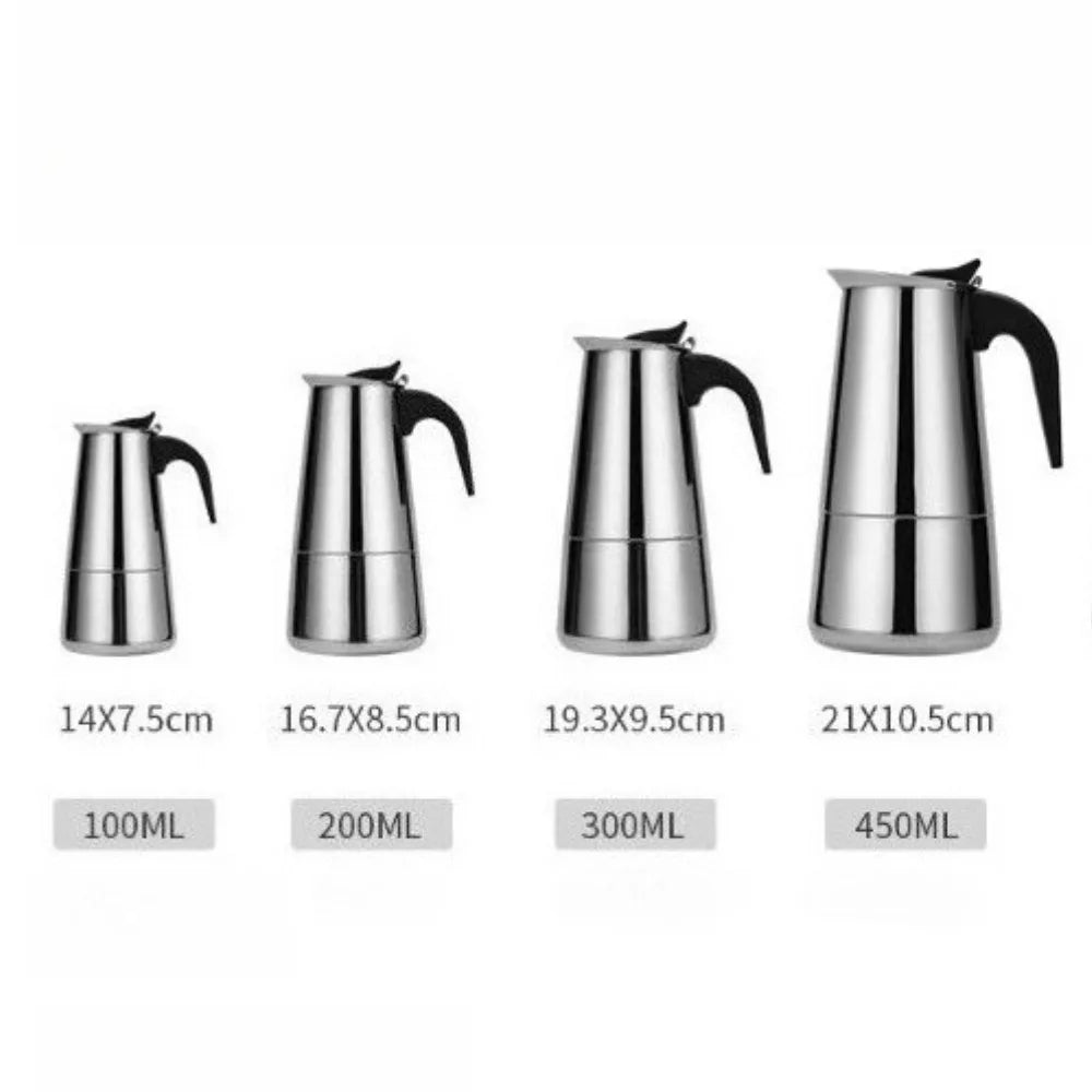 Stainless Steel Moka Pots, Espresso Coffee Maker, Teapot, Latte Coffee, Portable Coffee Maker for Camping and Home