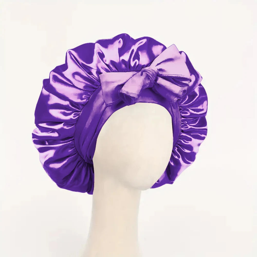 Adjustable Satin Bonnet for Men and Women, Sleeping Cap, Hair, Heavy Band