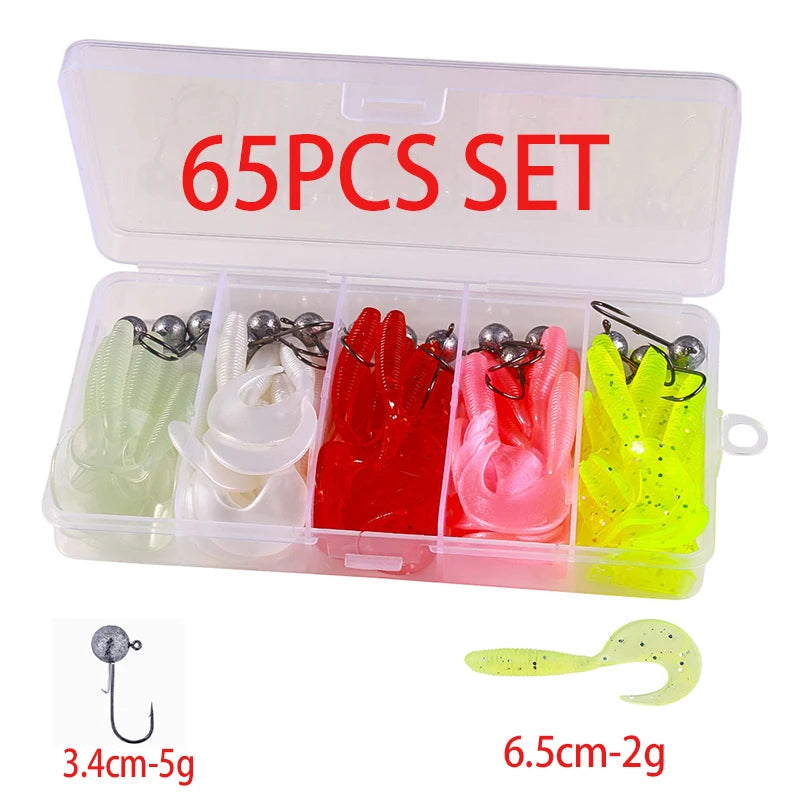 Hengjia 10-50pcs/lot 4.5CM Small Soft Silicone T-Tail Worm Swimbait Lure Fishing Tackle for Carp Black-bass Pike