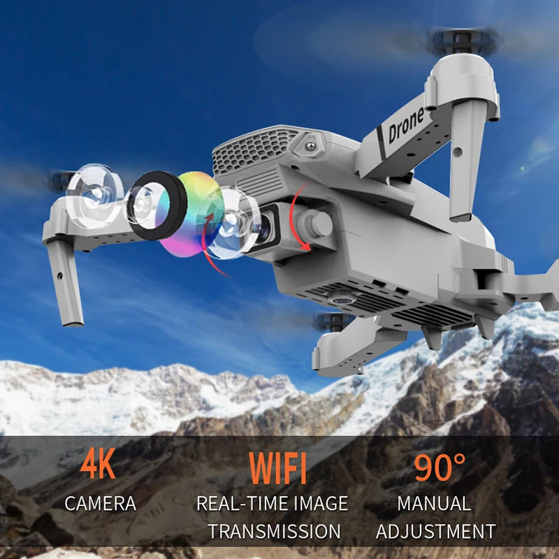 Nuevo Dron E88 Pro 2026, cámara dual 4K HD, FPV, 13 minutos de vuelo, largo alcance, cuadricóptero RC plegable, mini dron E88 Pro, juguete para niño