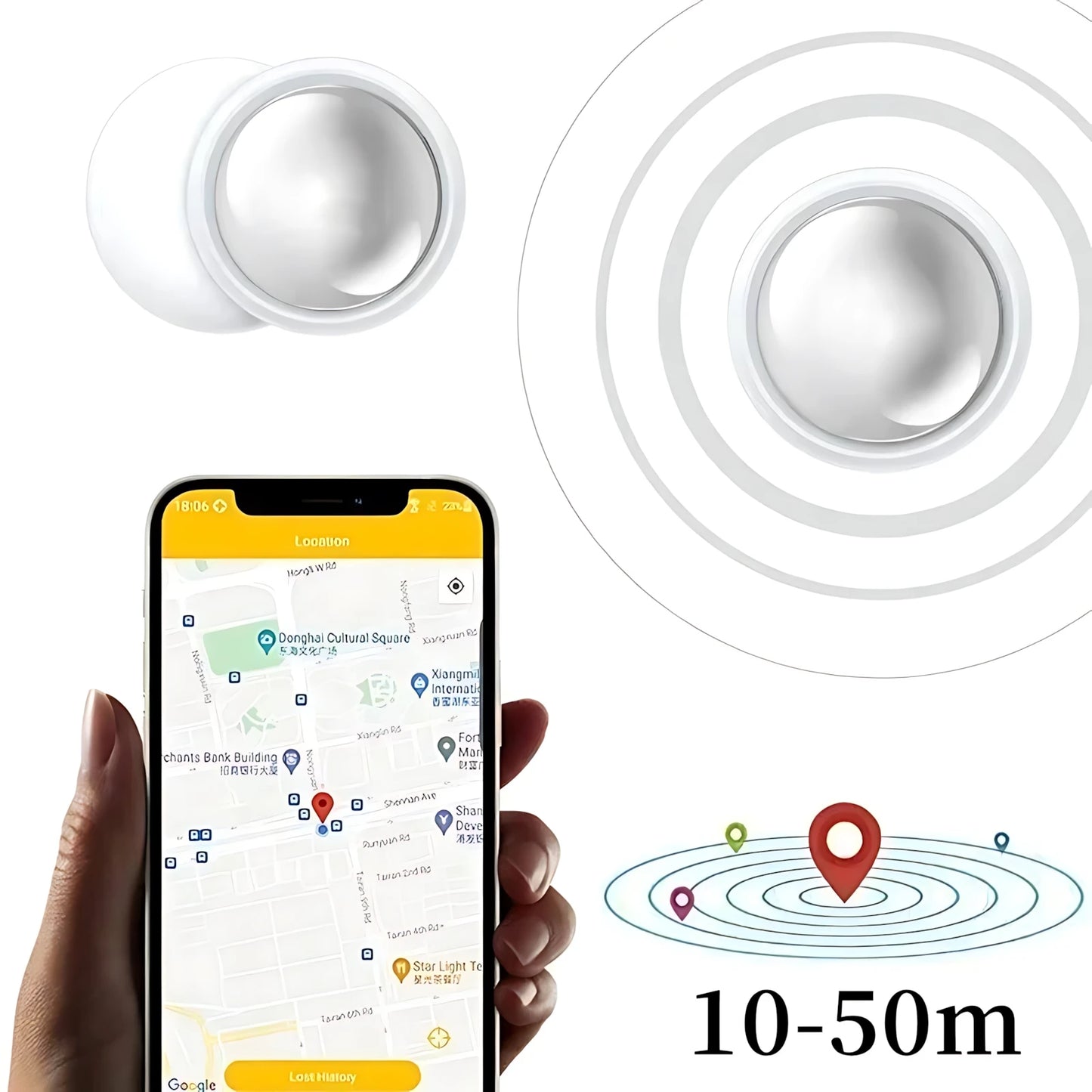 Mini Smart Bluetooth GPS Tracker, works with Android and iOS system, listening tracker, Mini Global Locator, Pet Key Finder