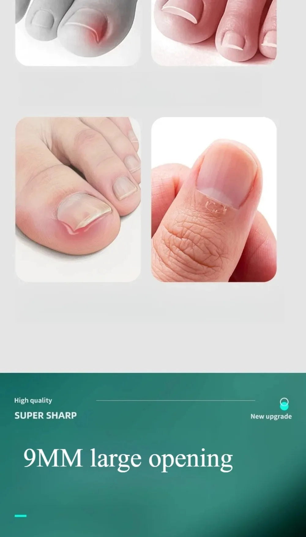25 °   Coupe-ongles à bord incliné, large ouverture en acier inoxydable, outils professionnels pour ongles incarnés, bec d'aigle, coupe-ongles obliques