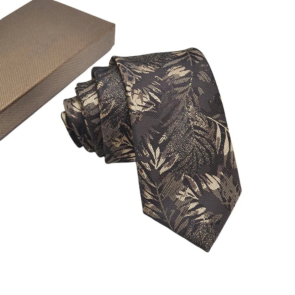 Corbata de jacquard de alta calidad para hombre, diseño floral de 8 cm, accesorios de corbata para uso diario, camisa, traje, corbata, regalos para fiestas de boda, corbata