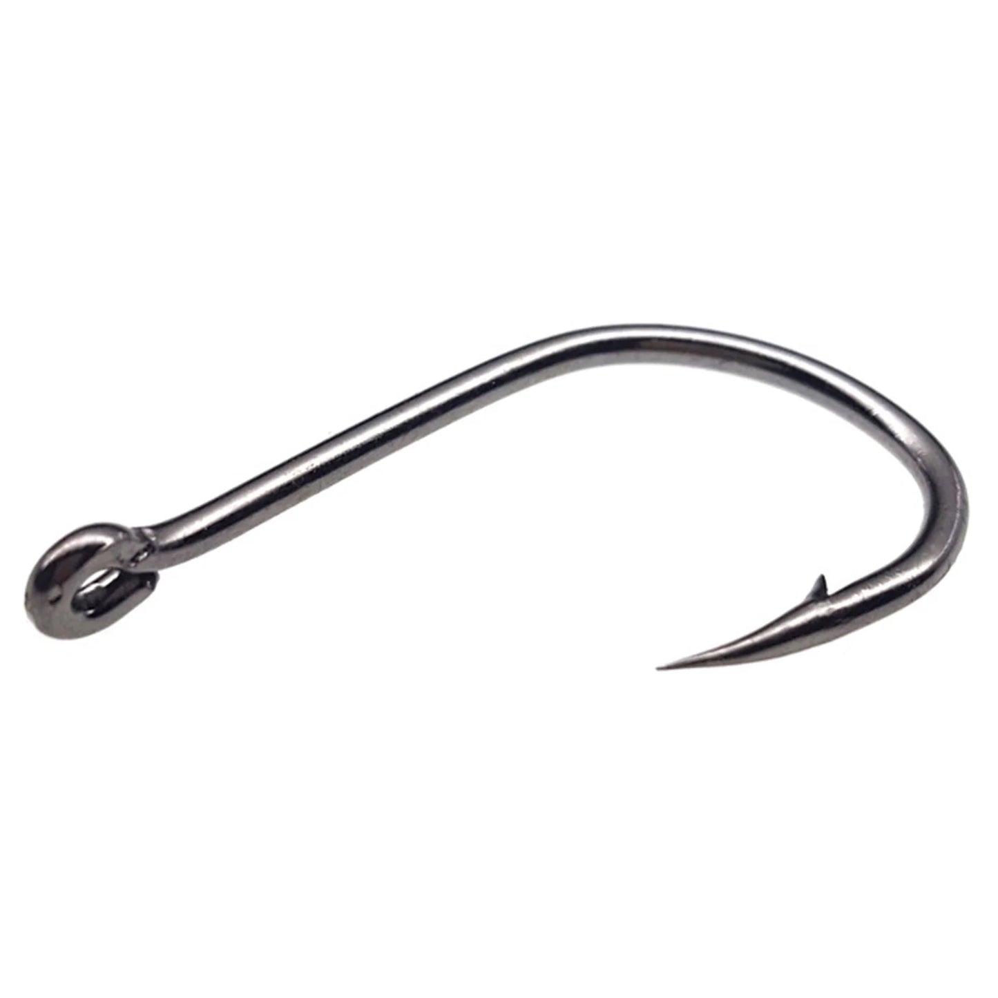 100 pièces d'hameçons de pêche en acier inoxydable, hameçons de pêche en carbone avec boucle, hameçons pointus à barbelures, ensemble d'hameçons de pêche en boîte, accessoires de pêche en mer