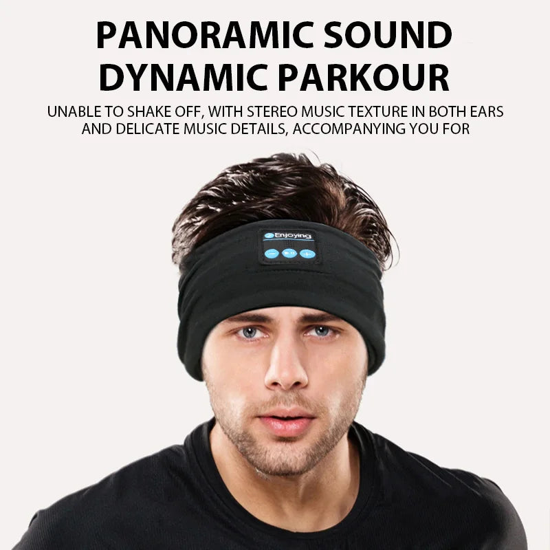 Bandeau Bluetooth sans fil, écouteurs de couchage, écouteurs de sport/casquette de musique avec haut-parleurs stéréo HD, masque pour les yeux pour côté Sl
