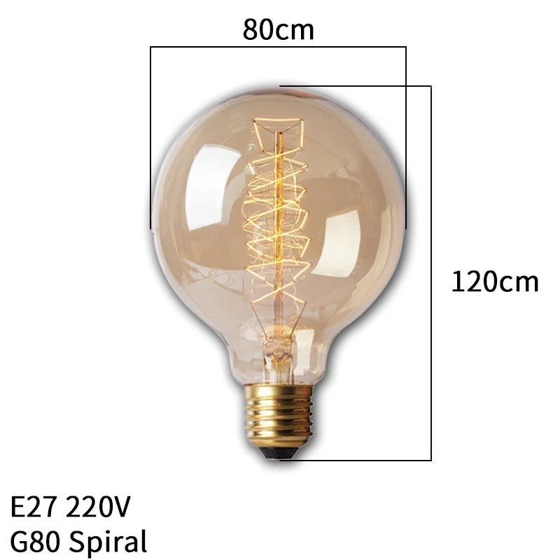 Bombilla retro Edison regulable E27 40W 110V 220V Lámpara incandescente de filamento vintage Bombilla decorativa