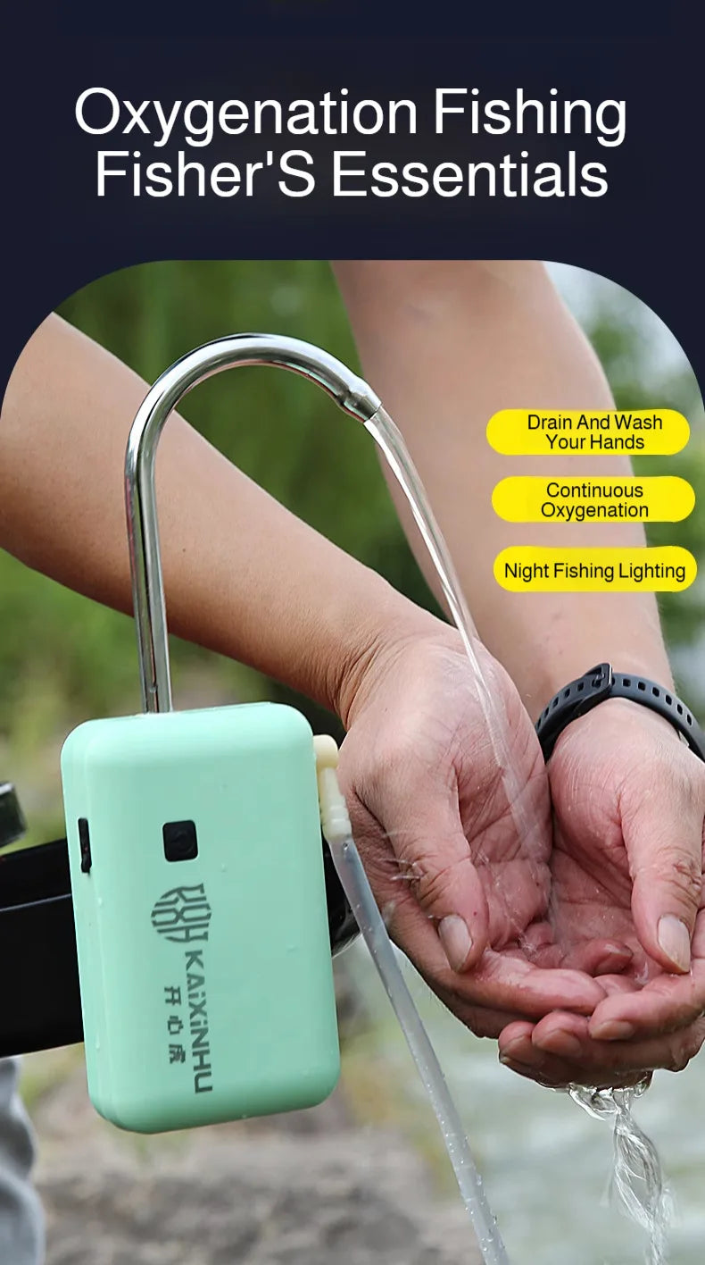 Pompe à oxygène extérieure intelligente électrique pour la pêche, extracteur d'eau portable rechargeable, pompe à oxygène pour aquarium domestique