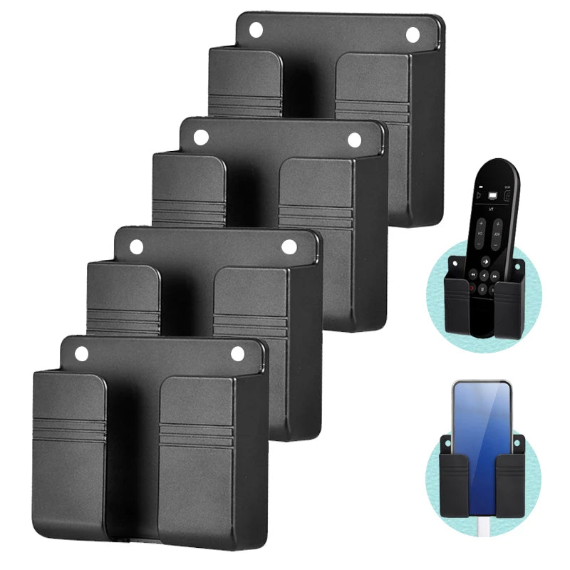 Boîte de rangement murale multifonction, 1 à 4 pièces, organisateur sans poinçon, télécommande TV, bricolage, prise de téléphone portable, support de charge