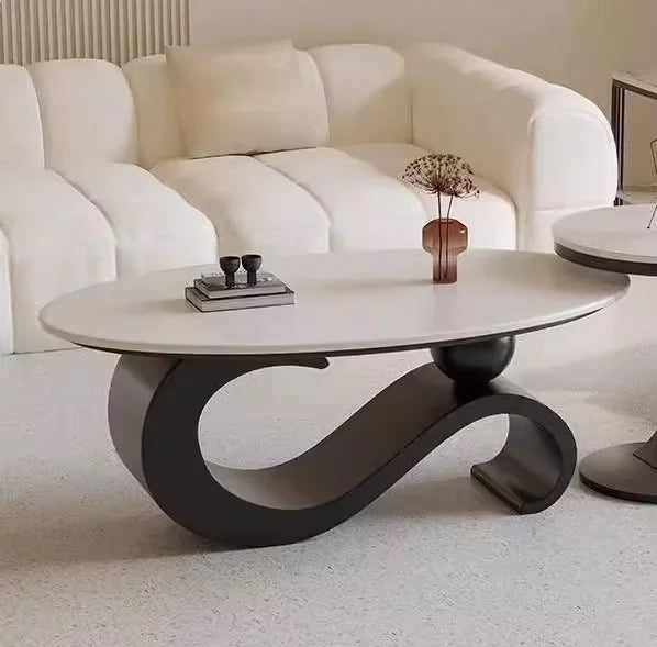 Table basse rétro milieu du siècle ovale — nordique, esthétique, classique, salon, meubles maison