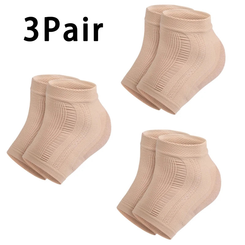 Protector de talón de malla de silicona de gel, calcetines de talón, fundas para los pies, hidratantes, antidesgaste, antigrietas, calcetines cortos, almohadillas de cubierta de talón.