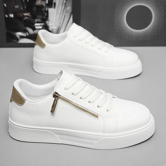 Zapatillas deportivas casual para hombre joven, estilo coreano, transpirables y versátiles, blancas, tallas grandes, nueva colección primavera-otoño 2026