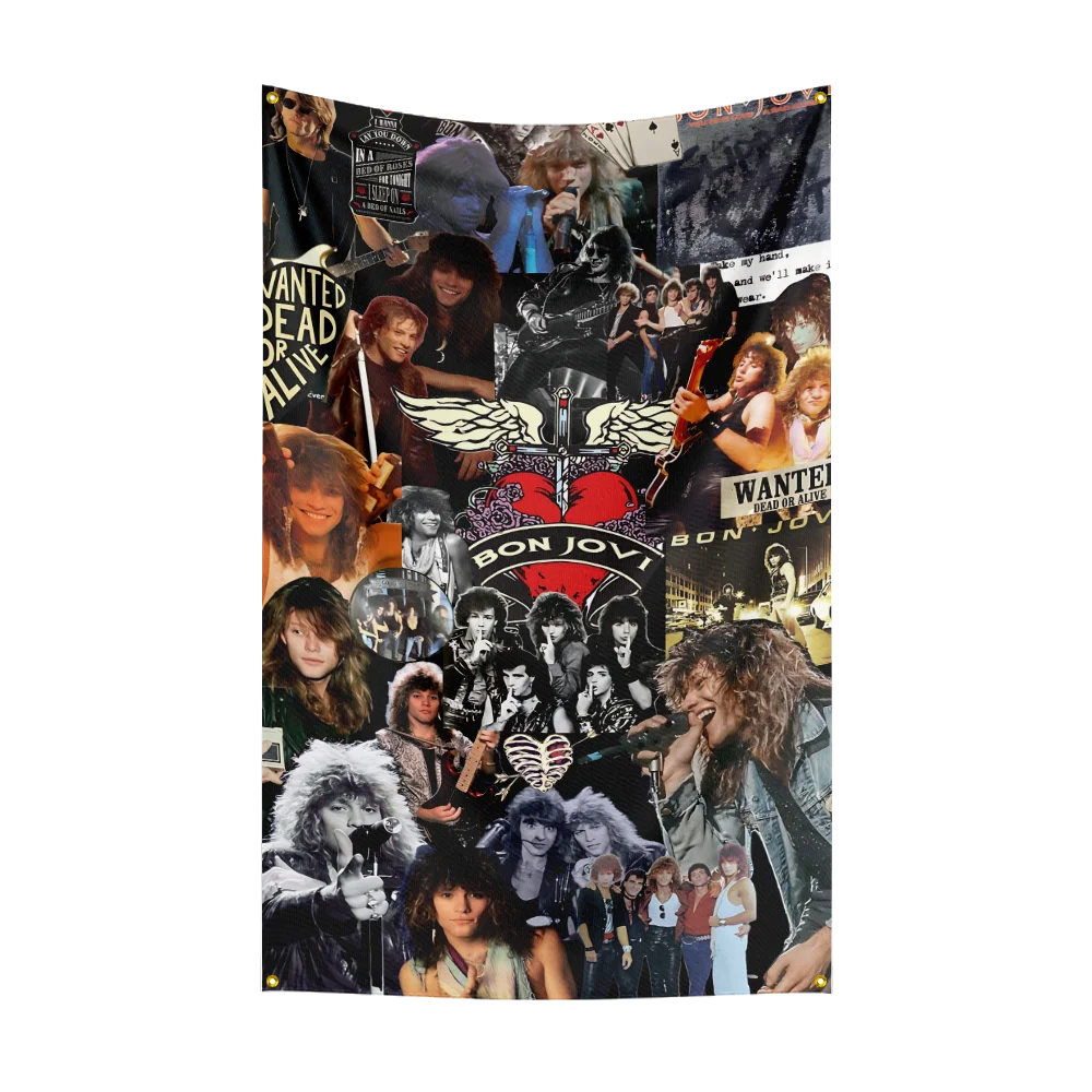 Bandera impresa digitalmente en poliéster, grupo de Rock pesado b-bons-joviss, 3x5 pies, para dormitorio, arte de pared, tapiz de puerta exterior, decoración
