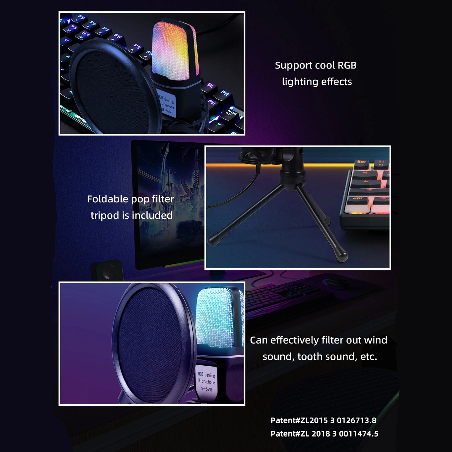 Microphone USB à condensateur pour gaming et podcast – Micro filaire pour PC, streaming et karaoké