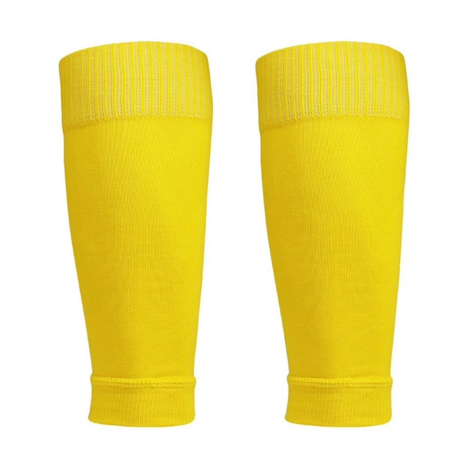 Loogdeel 1 Pair Football Socks Leg Brace Sleeves Breathable Sports Socks Shin Guard for Kids and Adults Calf Protection Leg Cover
