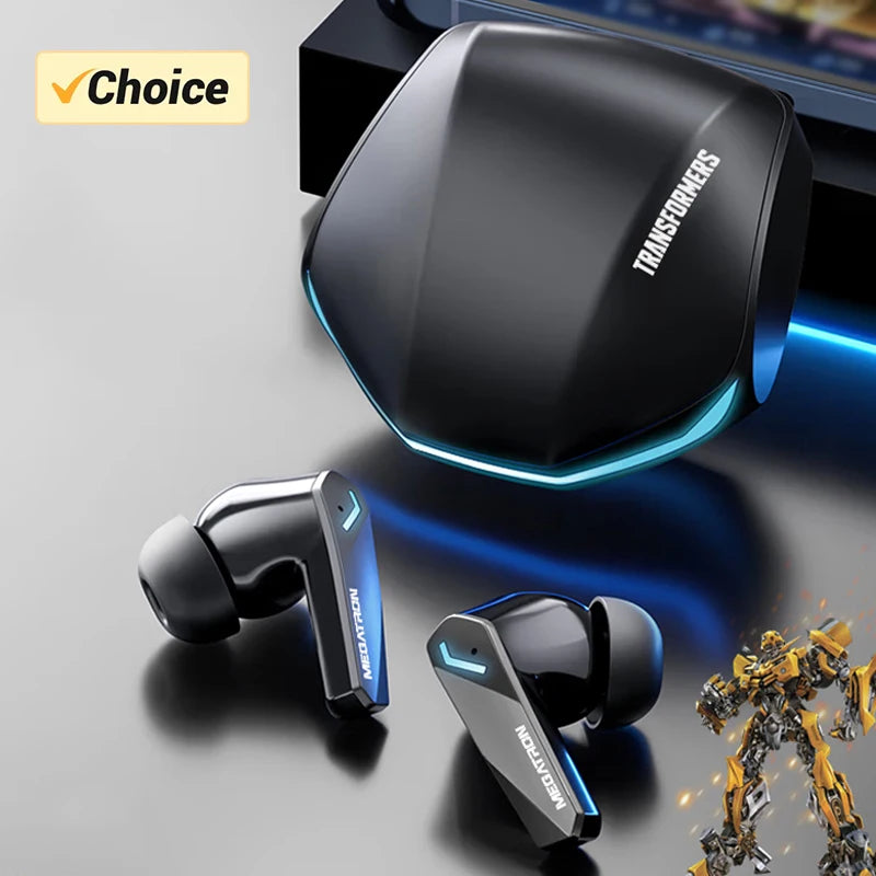 Écouteurs Bluetooth 5.3 avec micro — 9D stéréo, double mode jeu/musique, sans fil, sport