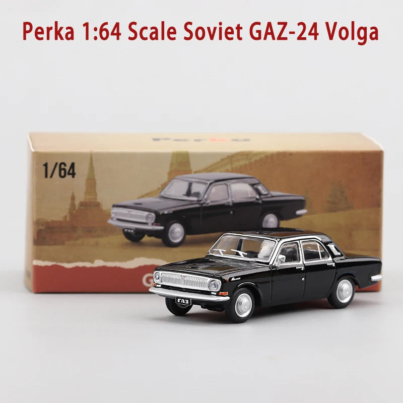 Perka Diecast 1:64 Scale Soviet GAZ-24 Volga Alloy Simulation Adult Car Model Collection Decoration Gift Toys Static Display