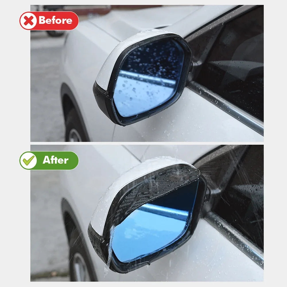Pare-soleil en fibre de carbone pour rétroviseur de voiture, pare-soleil, protection, vision claire pour la pluie, accessoires de rétroviseur, 2 pièces