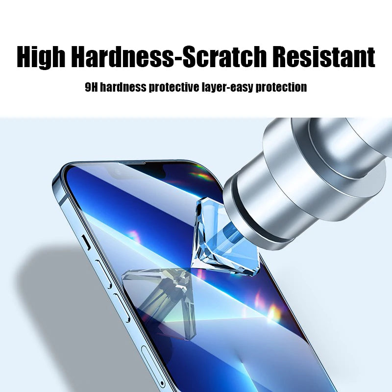 Protecteur d'écran en verre trempé HD — smartphones Apple séries récentes, anti-rayures, 2 ou 4 pièces
