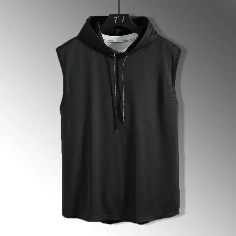 Color sólido 2023 a estrenar hombres camisetas sin mangas chaleco sin mangas camisetas para hombre con capucha chalecos para hombre tops Hip Hop hombres camiseta sin mangas camiseta