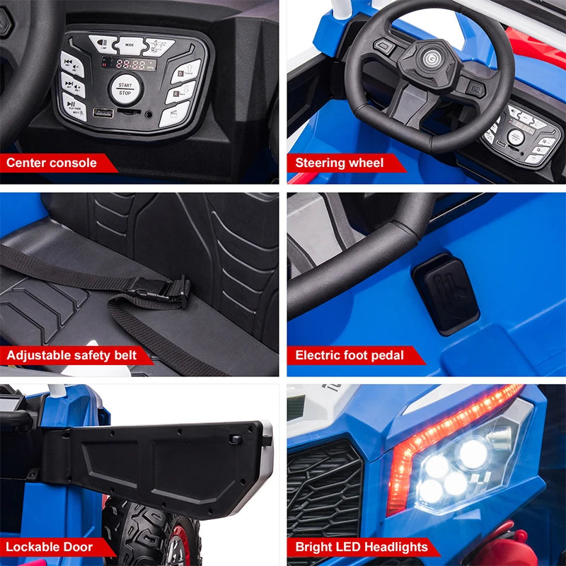 Coche de juguete eléctrico para niños, 24V, 7A, vehículo UTV, regalos para niños, control remoto para padres, velocidad ajustable, 3 a 8 años