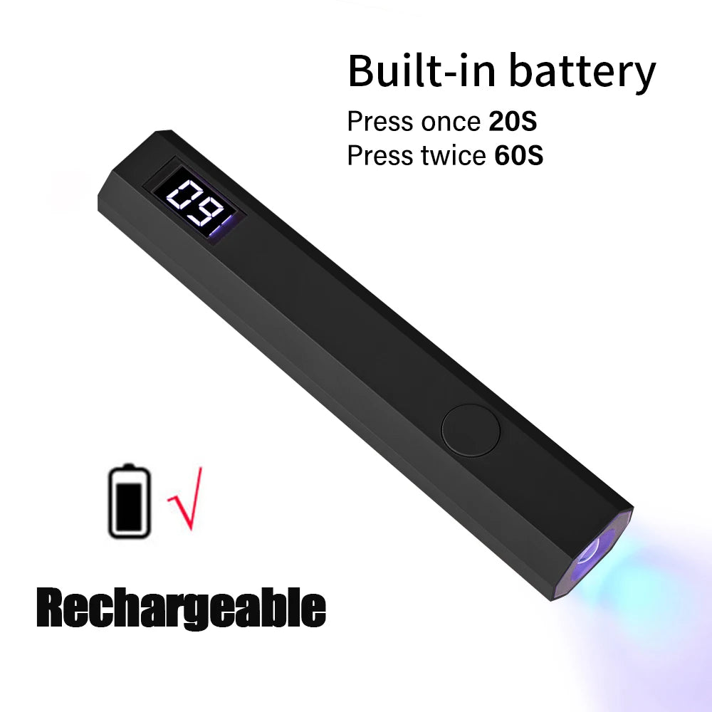 Mini lampe UV portable pour séchage des ongles en gel — séchage rapide, stylo photothérapie, salon à domicile