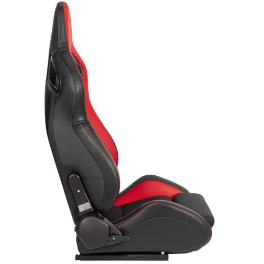 Sièges Course Universels Cuir PVC — Rouge Maille Noire Inclinables Sport Central