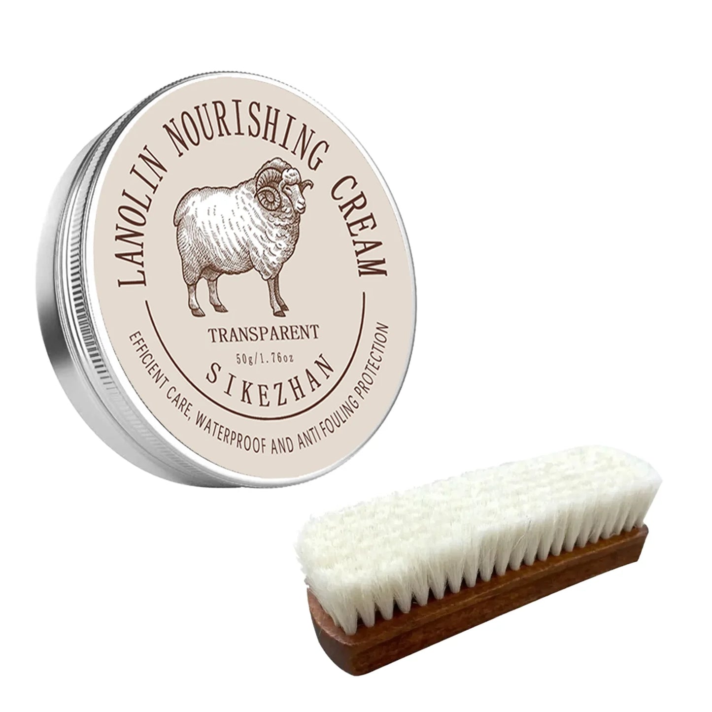 Huile de mouton crème d'allaitement pour cuir cire de vernis à chaussures et laine douce brosse de polissage Kit d'outils de nettoyage pour meubles en cuir sac à chaussures