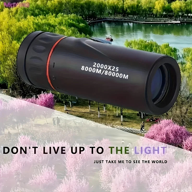 2025 2000X25 HD Monocular Telescope, Compact Portable for Travel, Hiking, Fishing, Camping, Stargazing, Concerts and Bird Watching
