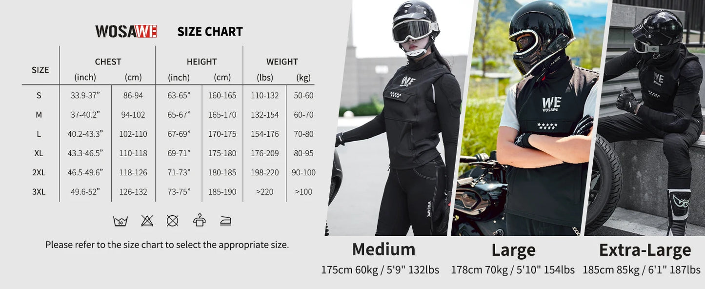 WOSAWE Chaleco reflectante de invierno para motocicleta, chaleco cálido para moto todoterreno, ropa de ciclismo, chaleco multibolsillos