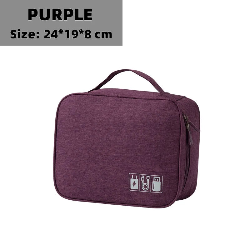 Bolsa de almacenamiento digital electrónica de viaje, multifuncional de gran capacidad para auriculares, funda protectora para cable de datos, bolsa a prueba de polvo de viaje Elec