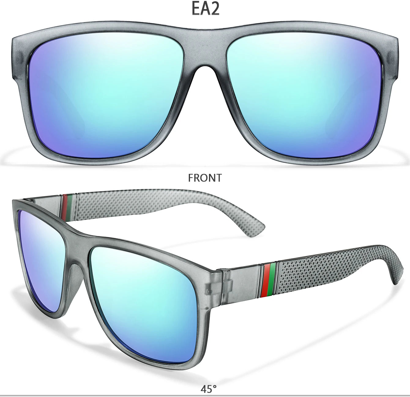Lunettes de soleil polarisées carrées pour hommes, marque classique, pour la pêche, la conduite en plein air, le cyclisme, la course, Vintage, grand cadre, UV400