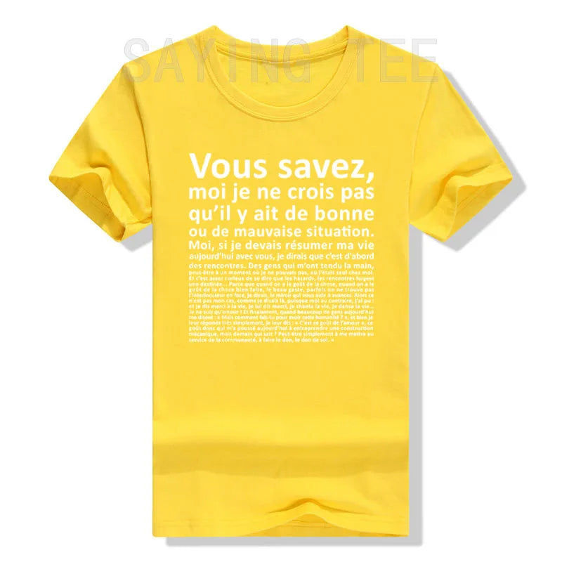 T-shirt classique avec lettres imprimées — humoristique, graphique, cadeaux