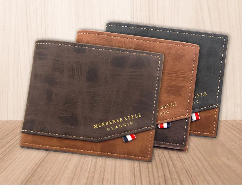 Portefeuilles Courts pour Hommes, Porte-Monnaie Fin Classique, Porte-Photo, Petit Portefeuille Masculin, Porte-Cartes de Qualité, Portefeuilles en Cuir Givré pour Hommes