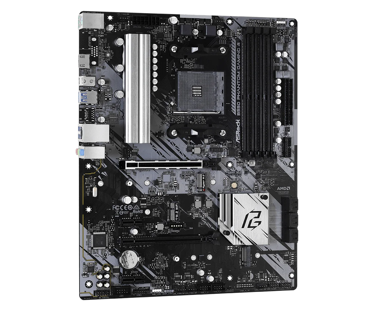 Carte mère ASROCK B550 PHANTOM GAMING 4 AMD B550 ATX pour socket AM4 AMD Ryzen 5600X 5800X 5900X 3600 DDR4 PCIe 4.0 M.2 PCI-E
