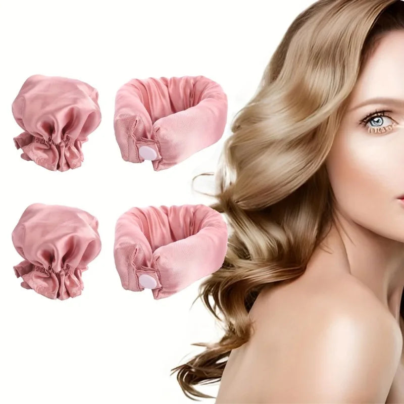 Lot de 2/4/6 pièces : Kit de bouclage sans chaleur en satin, bigoudis doux pour boucles de nuit, pour dormir, pour des boucles sans chaleur, bonnet de nuit pour boucles
