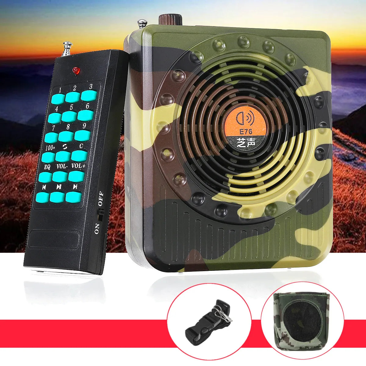 Amplificateur de télécommande professionnel de haute qualité, petit amplificateur de son, appel d'appât, haut-parleur, outil de chasse, amplificateur de son, prise ue