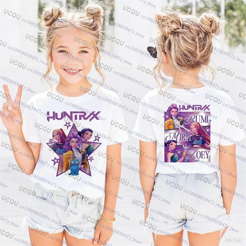 Kpop Demon Hunters T-Shirt for Parents and Kids, Halloween, Harajuku, Casual Fashion, Cotton, Cosplay Clothes