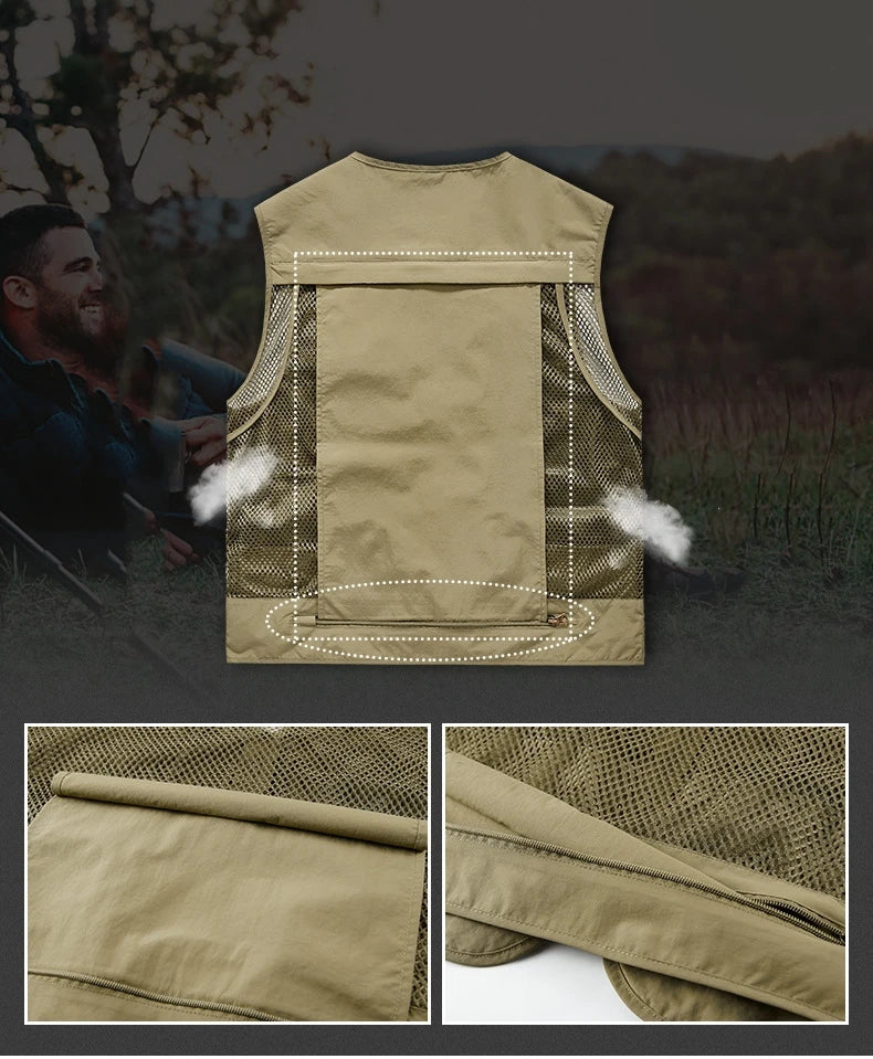FGKKS – gilet multi-poches pour hommes, nouveau gilet de pêche respirant pour l'extérieur, design de qualité, veste de loisirs de haute technologie pour hommes