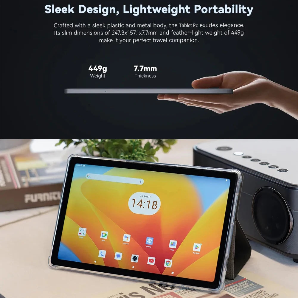 Tablette 4G 10,1 pouces Android Octa Core — 8 Go RAM, 256 Go, WiFi 5G, double SIM, écran HD