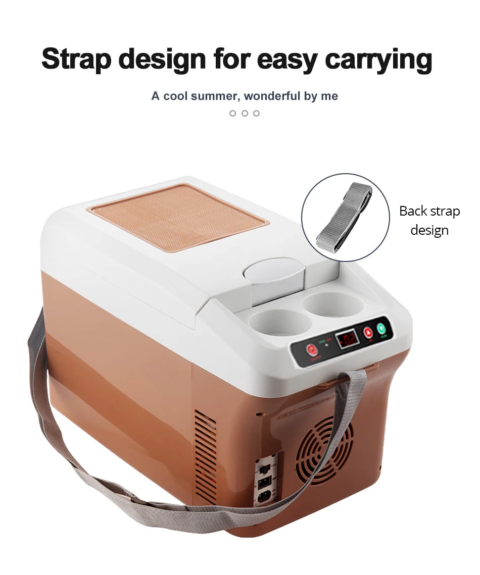 Mini réfrigérateur portable 15L — écran LED, super refroidissement, voiture, maison, camping