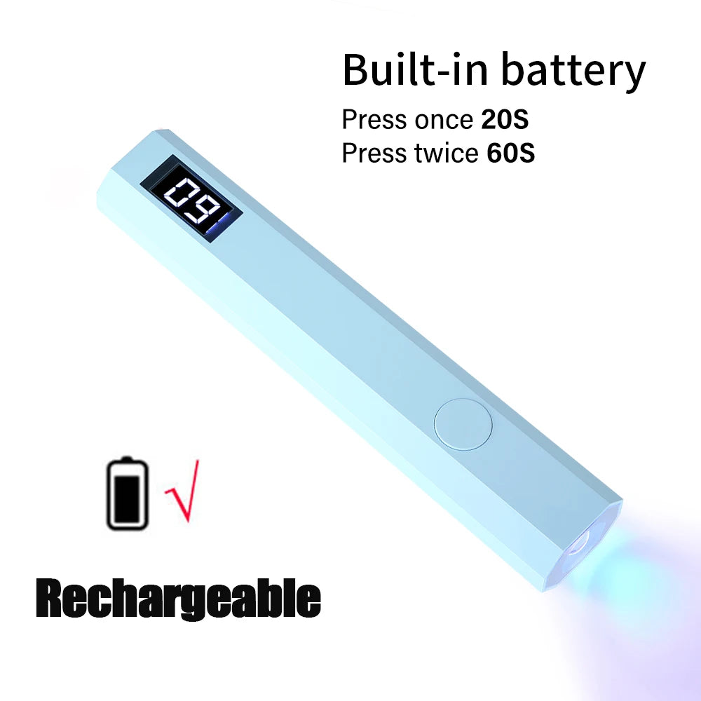 Mini lampe UV portable pour séchage des ongles en gel — séchage rapide, stylo photothérapie, salon à domicile