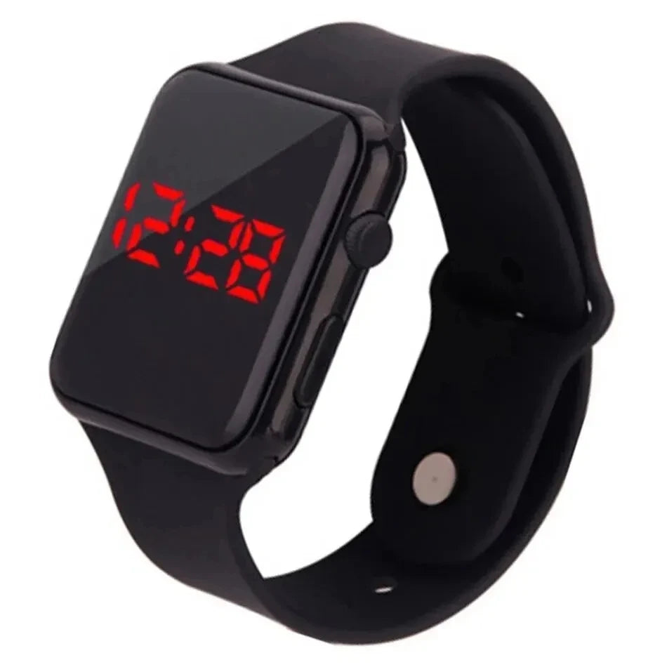 Digital Watch Simple Men Women Fashion Sport Electronic Watch LED Black Silicone Strap Casual Men's Watch Reloj Hombre