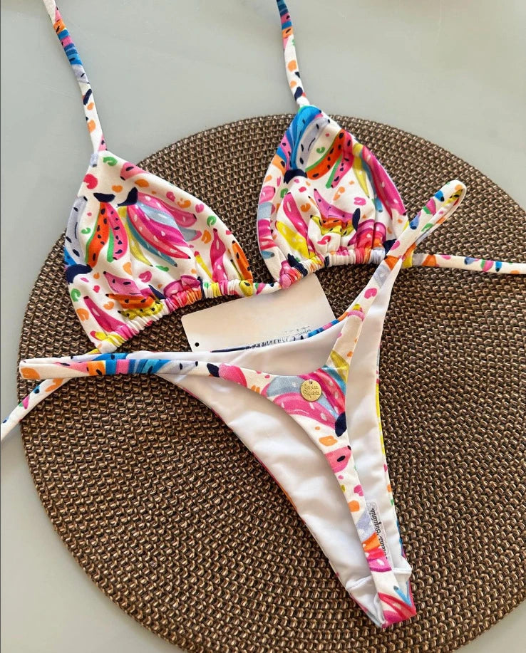 Nouveau Bikini femmes maillot de bain plage vacances maillots de bain imprimé léopard Sexy Bikini ensemble maillots de bain maillot de bain string maillot de bain Biquinis