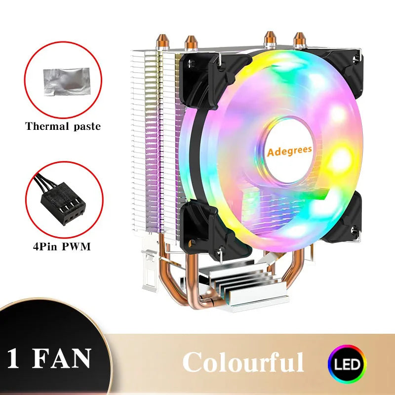 Ventilateur de refroidissement pour processeur Intel, refroidisseur d'air CPU, X79, X99, 3 broches, 4 broches, PWM, LGA 1366, 1151, 1155, 1200, 1700, 2011, AMD, AM3, AM4, AM5