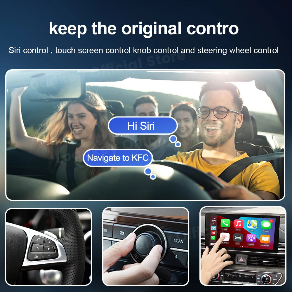 Carlinkit 5 2air Mini Ultra Inalámbrico CarPlay Android Auto Box Inalámbrico Adaptador 2 en 1 2 Canales Compatible con Waze Spotify 5.8Ghz WiFi GPS