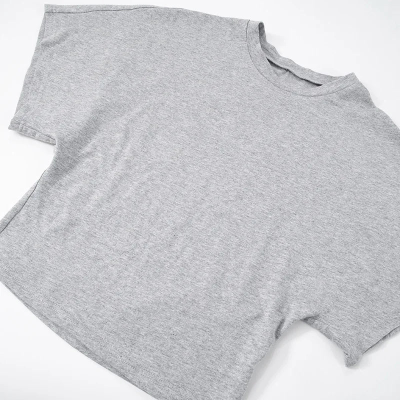 T-shirt en coton manches courtes 220g — Y2K, décontracté, noir et blanc, col rond, femme (v2)