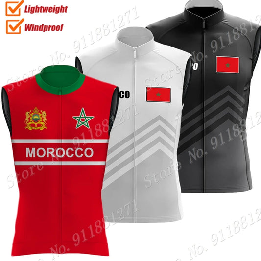 Gilet de cyclisme 2023 coupe-vent léger — course route, rouge, sans manches, VTT